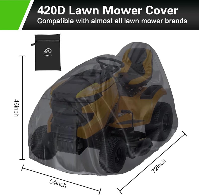 JSDYYYT 420D Riding Lawn Mower Cover Compatible with 42" 46" 48" 54" & up to 54" Deck, Waterproof Heavy Duty Durable (420D-polyester oxford) - Image 2